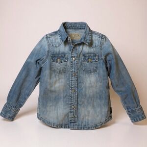 Polo Ralph Lauren Kids Denim Western Shirt Size 5 Light Wash Casual